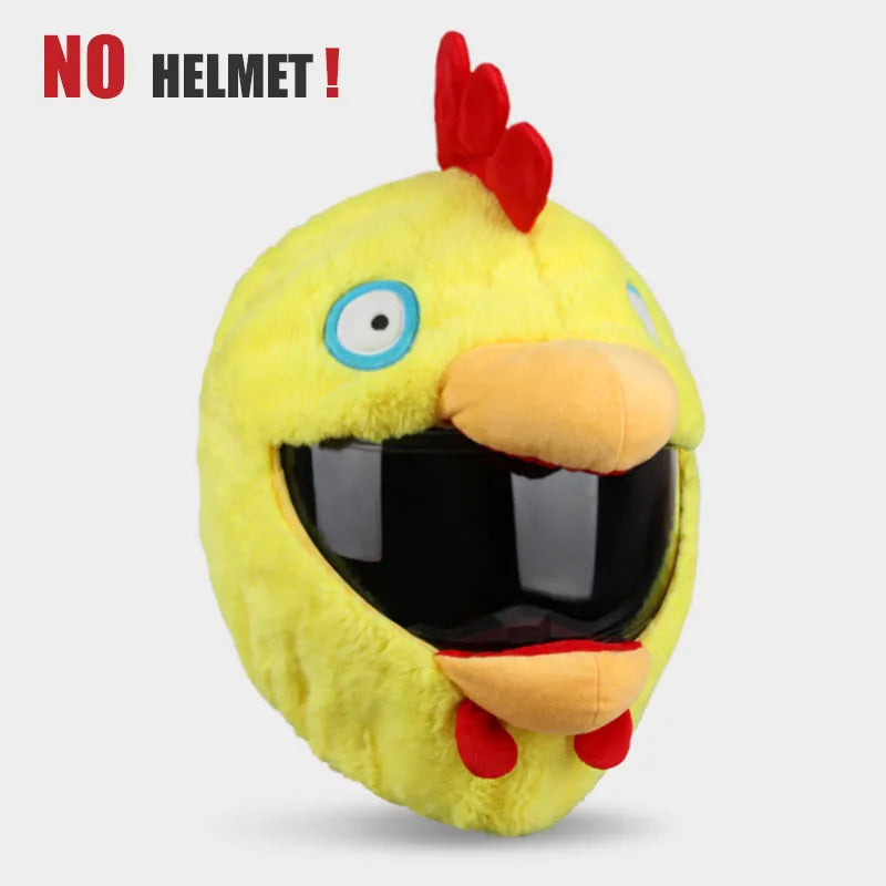 Helmet Protection Headgear Cover Cartoon Fluffy Plush Set For Motorcycle Full-Face Protective Case Motorbike Safety Trendy