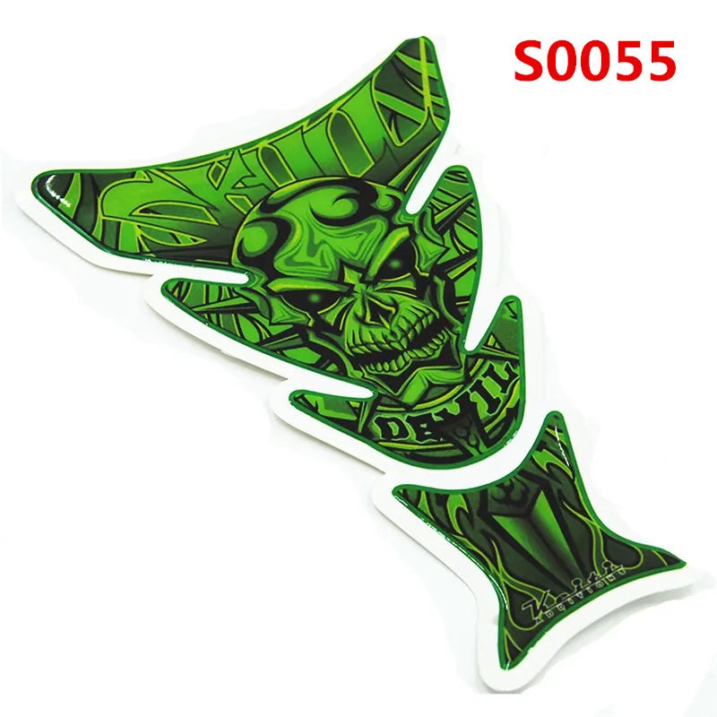 3D Car Motorcycle Gas Fuel Tank Pad Sticker Decals Motorbike Devil Skull Logo Protector Fuel Racing Accessories Universal Fit