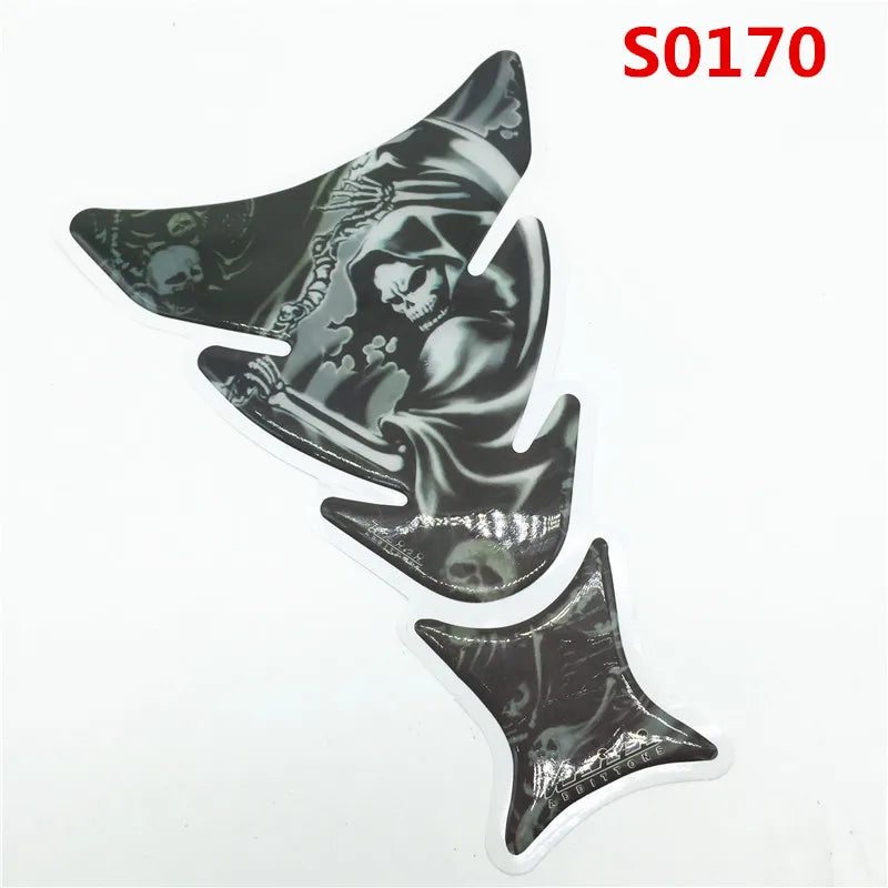 3D Car Motorcycle Gas Fuel Tank Pad Sticker Decals Motorbike Devil Skull Logo Protector Fuel Racing Accessories Universal Fit