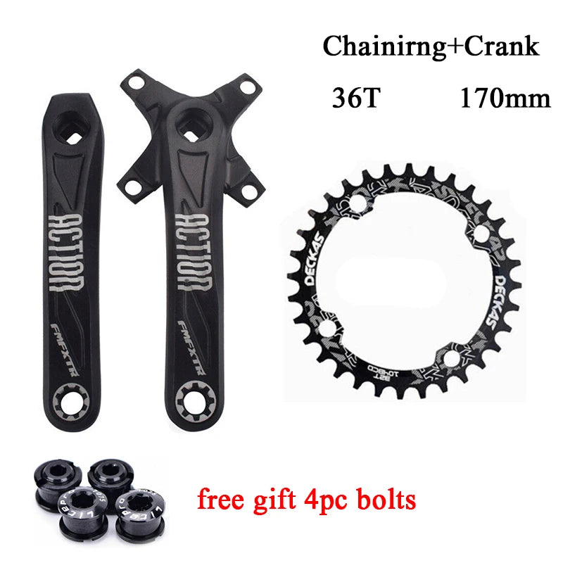 Mountain bike crankset sprocket set 170mm crank single speed 32T-38T