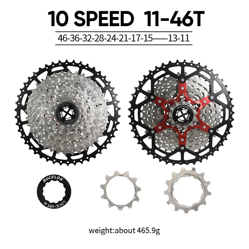 BUCKLOS Bicycle Cassette 10/11/12 Speed Road Mountain Bike Cassette 11-25T 11-32T 11-40T 11-50T 11-52T MTB Cassette for HG Hub