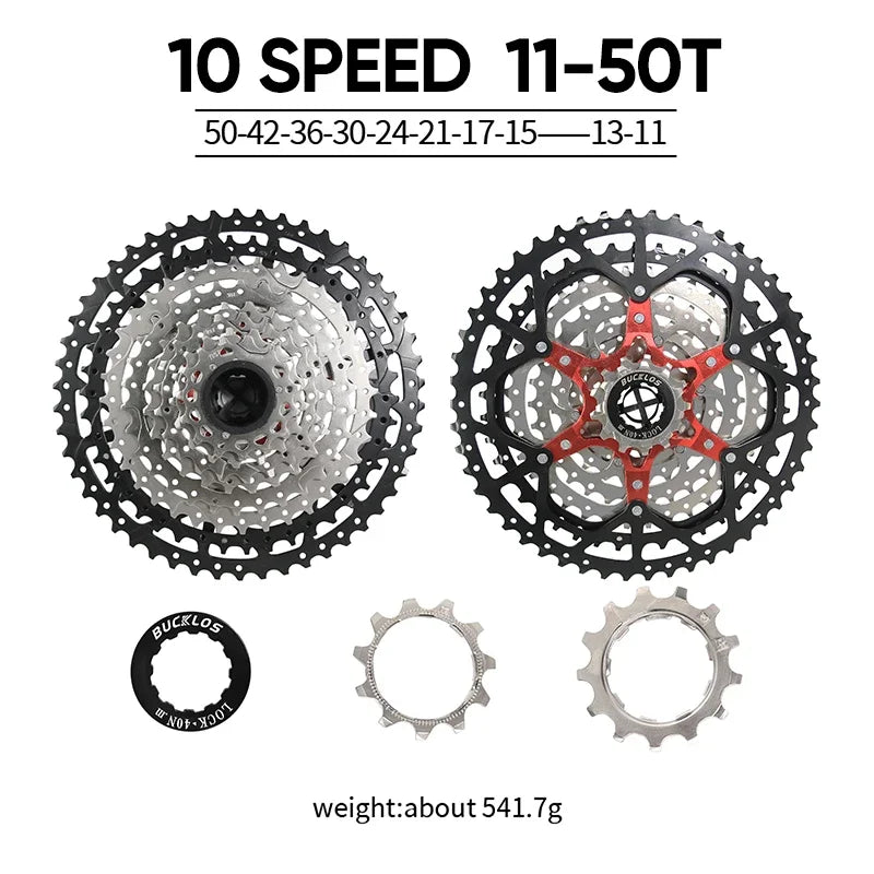 BUCKLOS Bicycle Cassette 10/11/12 Speed Road Mountain Bike Cassette 11-25T 11-32T 11-40T 11-50T 11-52T MTB Cassette for HG Hub