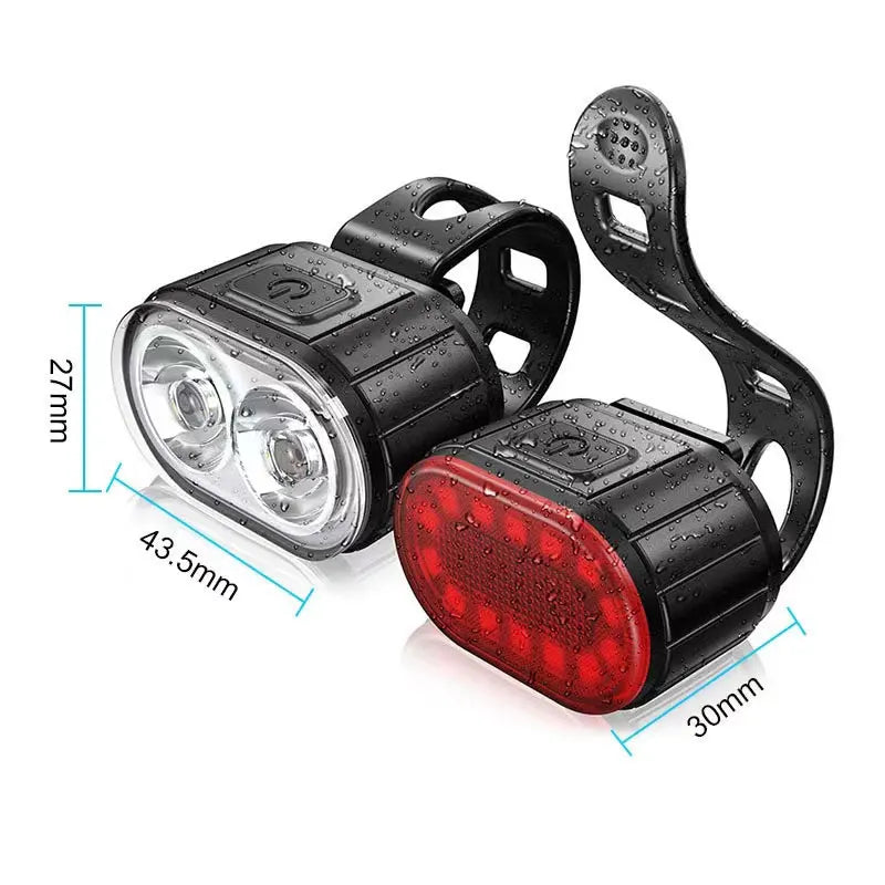 New Bike Headlights Taillights Mountain Bike USB Charging High-Lighted Front And Rear Lights