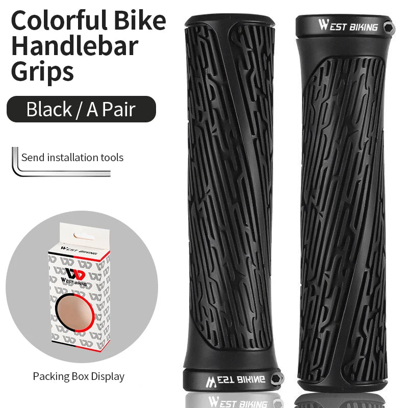 WEST BIKING Bicycle Bar Grips Outdoor Mountain Cycling Bike Bicycle Silicone Anti-slip Handle Grip Mountain Bike Cycle Handlebar