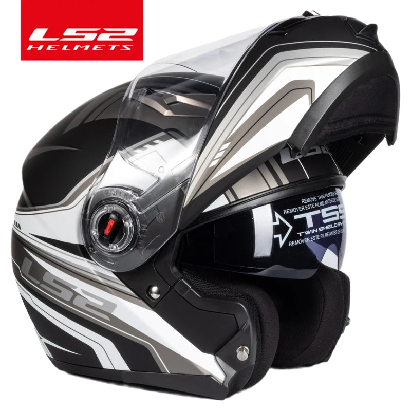 Capacete LS2 FF370 Flip up motorcycle helmet LS2 dual lens modular helmets with sun visor casco moto